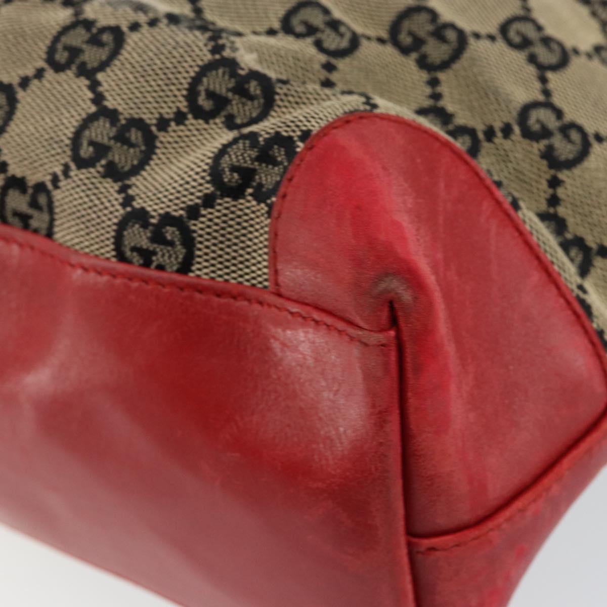 GUCCI GG Canvas Hand Bag Beige Gold 002 1119 Auth 146011