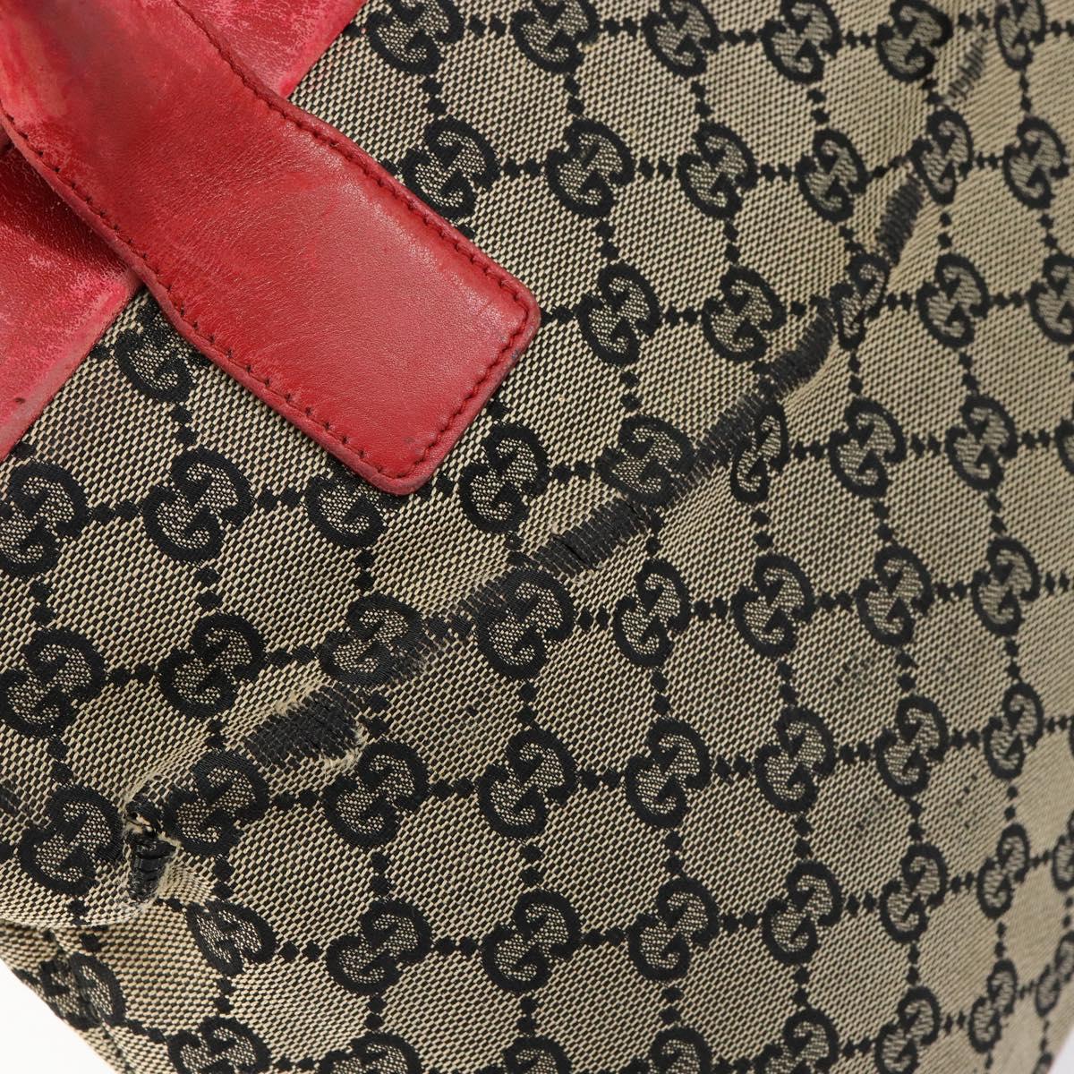 GUCCI GG Canvas Hand Bag Beige Gold 002 1119 Auth 146011