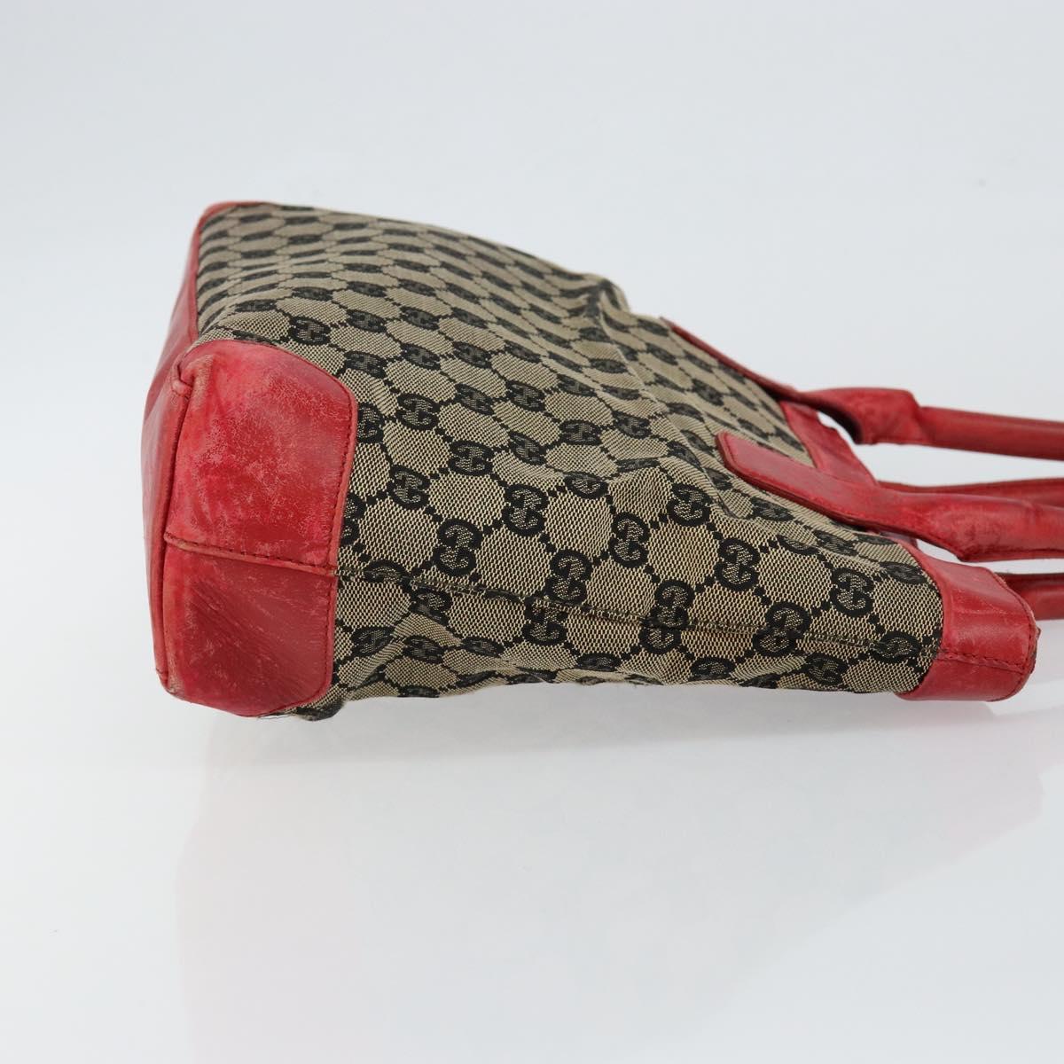 GUCCI GG Canvas Hand Bag Beige Gold 002 1119 Auth 146011