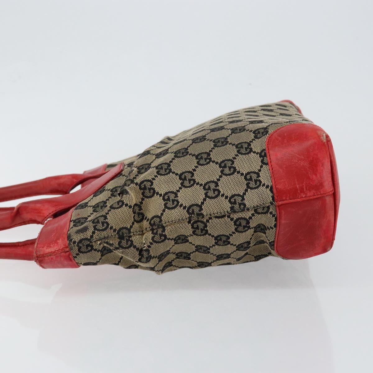 GUCCI GG Canvas Hand Bag Beige Gold 002 1119 Auth 146011