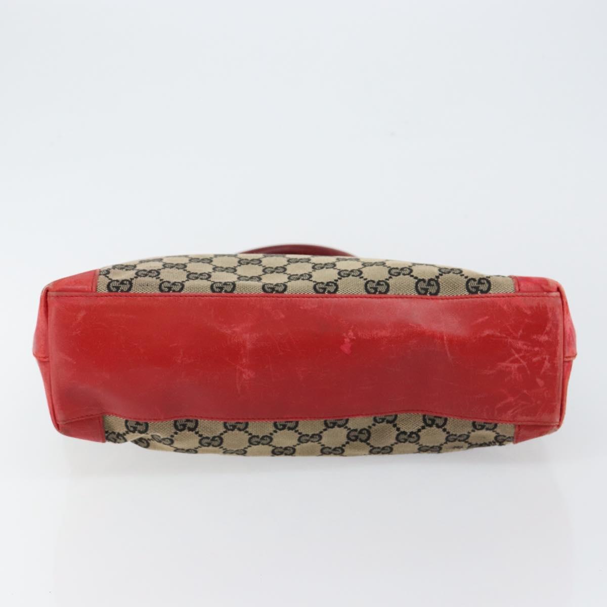 GUCCI GG Canvas Hand Bag Beige Gold 002 1119 Auth 146011