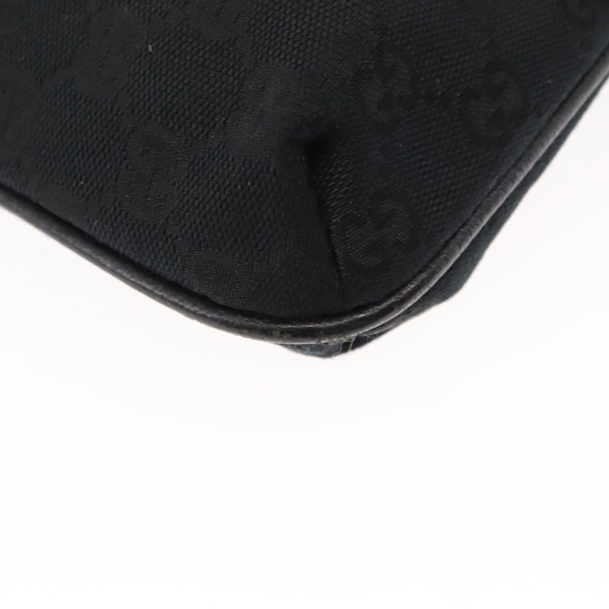 GUCCI GG Canvas Shoulder Bag Black Silver 122793 Auth 146012