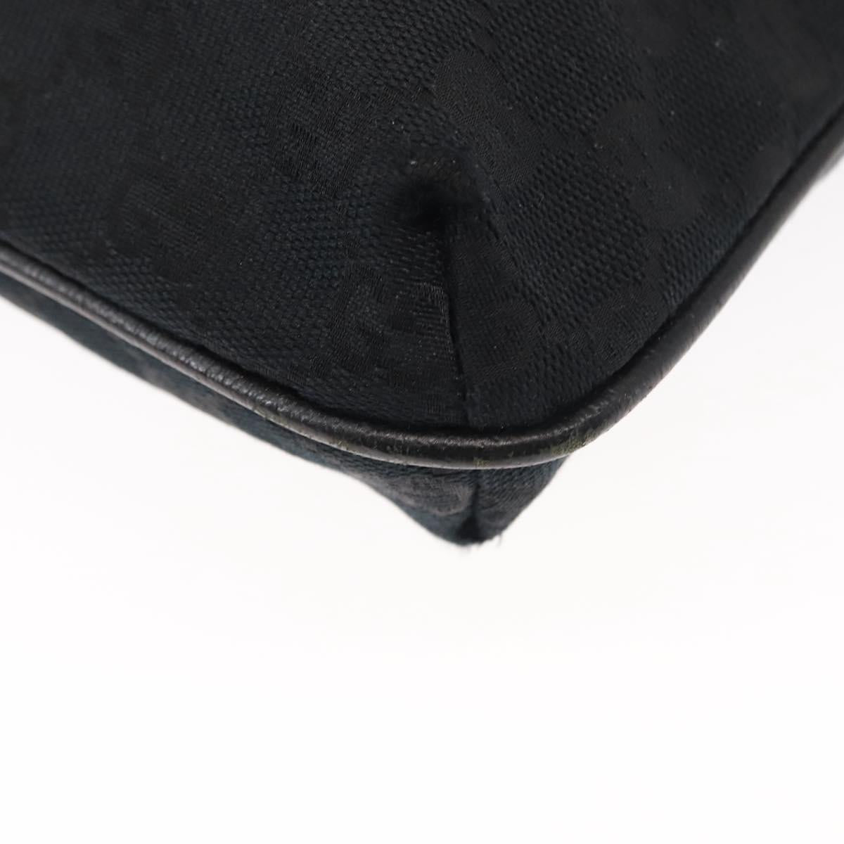 GUCCI GG Canvas Shoulder Bag Black Silver 122793 Auth 146012