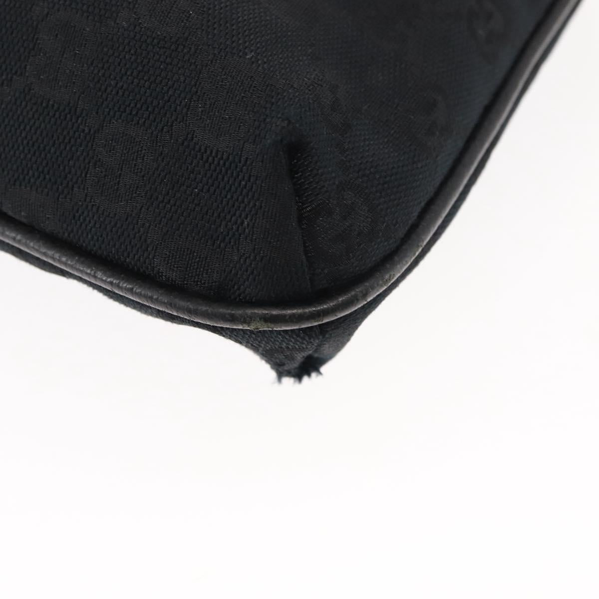 GUCCI GG Canvas Shoulder Bag Black Silver 122793 Auth 146012