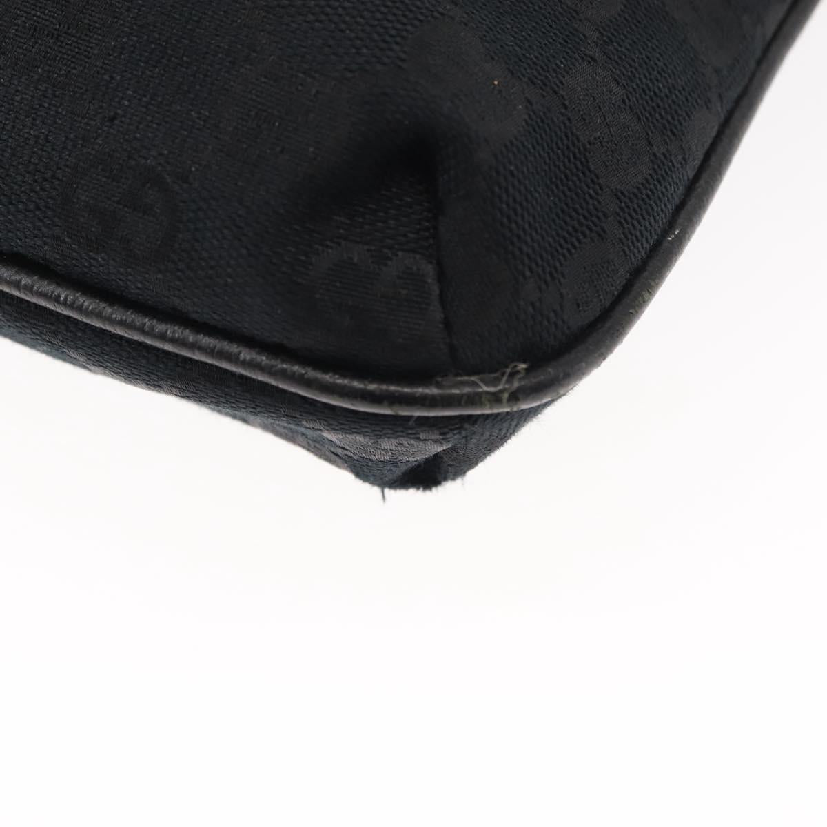 GUCCI GG Canvas Shoulder Bag Black Silver 122793 Auth 146012