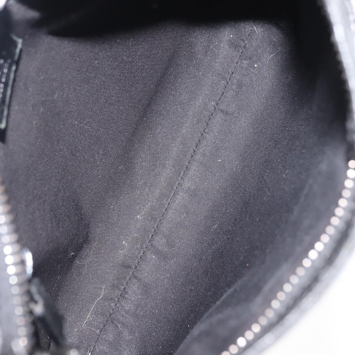 GUCCI GG Canvas Shoulder Bag Black Silver 122793 Auth 146012