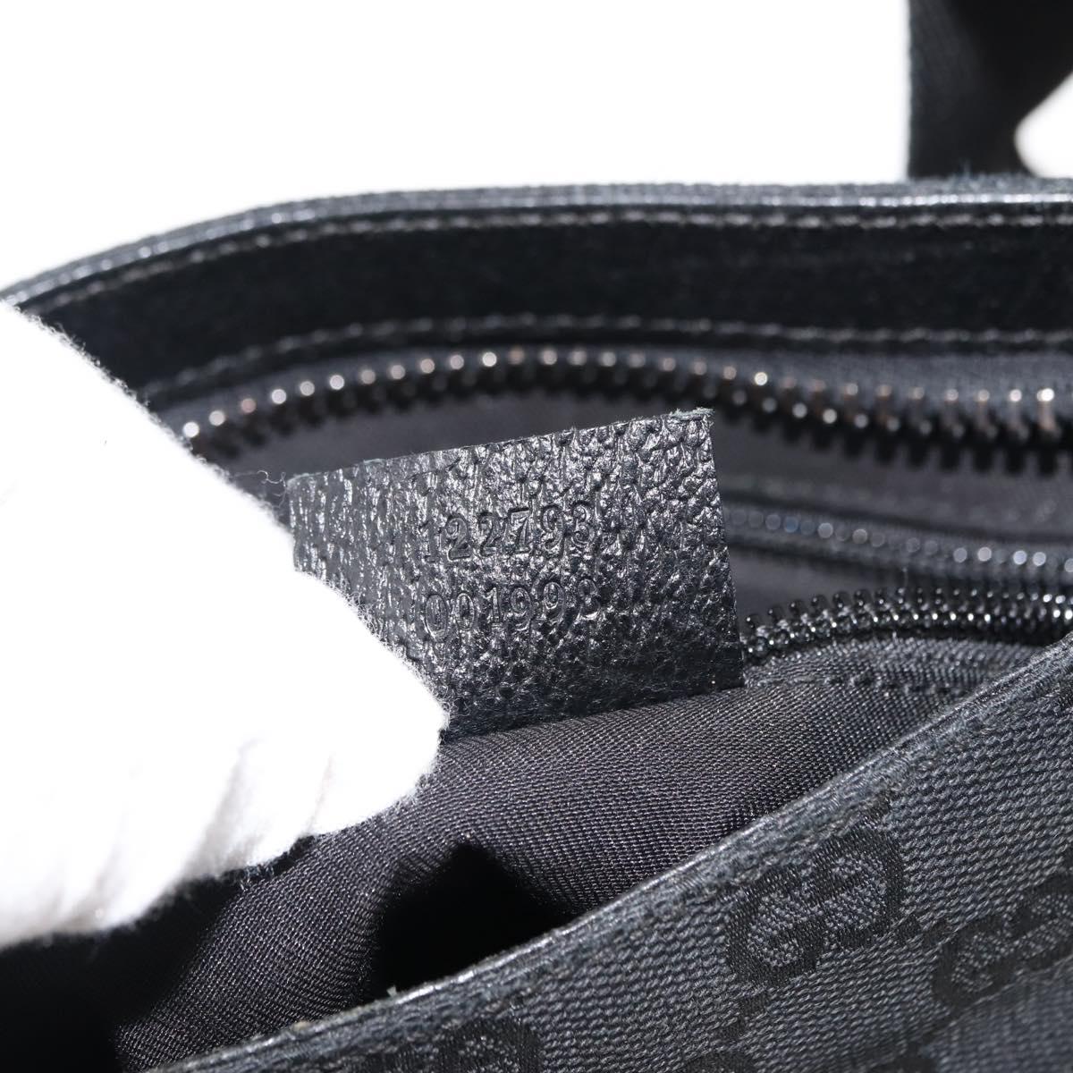 GUCCI GG Canvas Shoulder Bag Black Silver 122793 Auth 146012