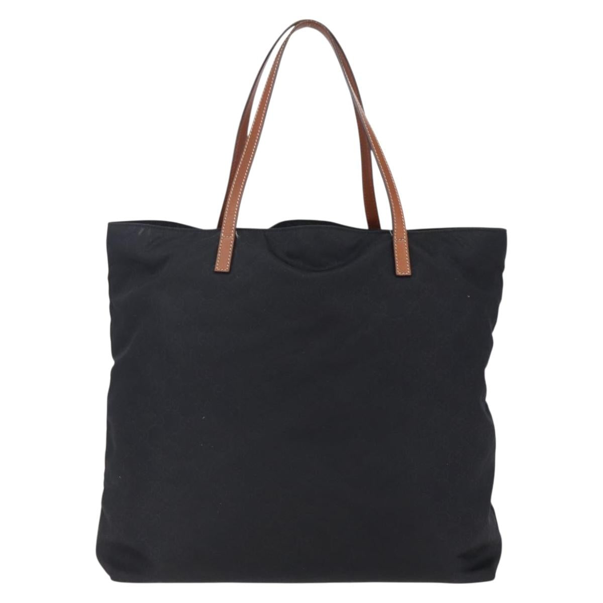 GUCCI GG Canvas Tote Bag Nylon Black 295252 Auth 146013