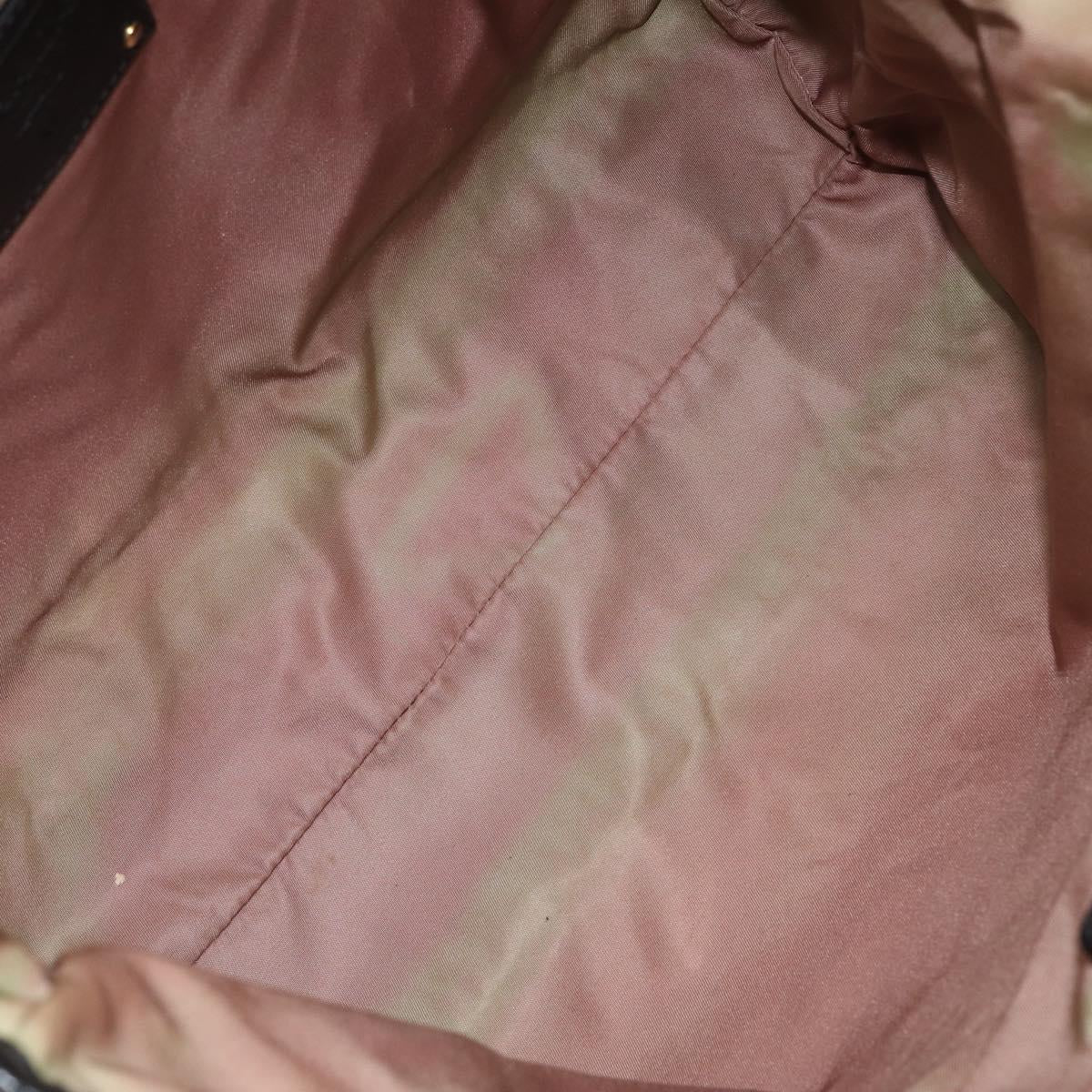 PRADA Tote Bag Nylon Black Gold Auth 146016