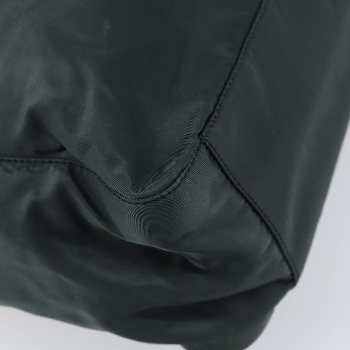 PRADA Tote Bag Nylon Green Silver Auth 146019