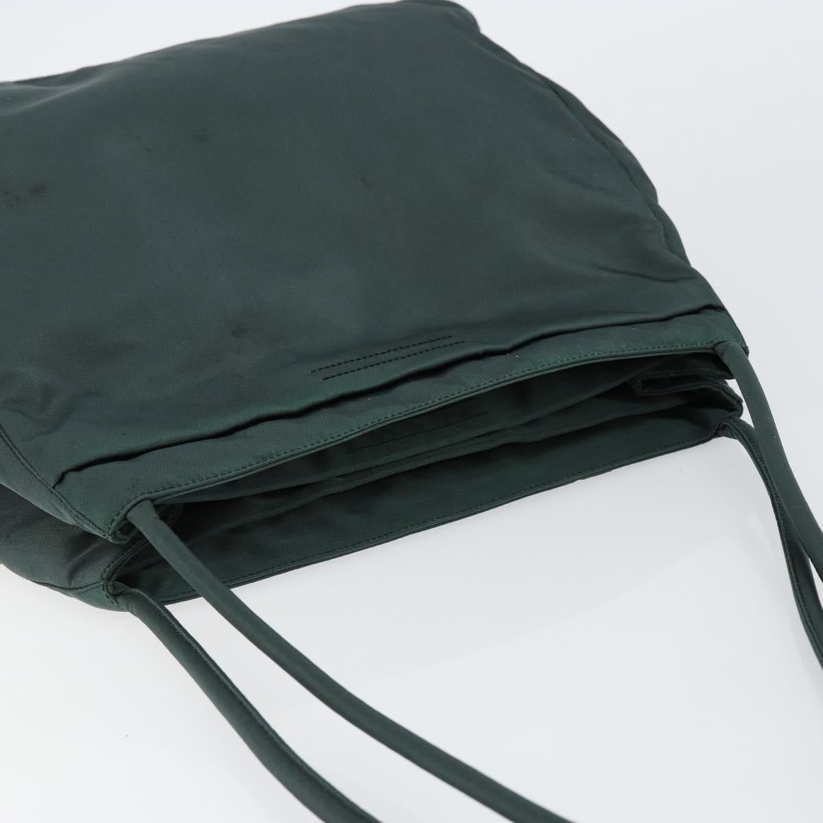 PRADA Tote Bag Nylon Green Silver Auth 146019