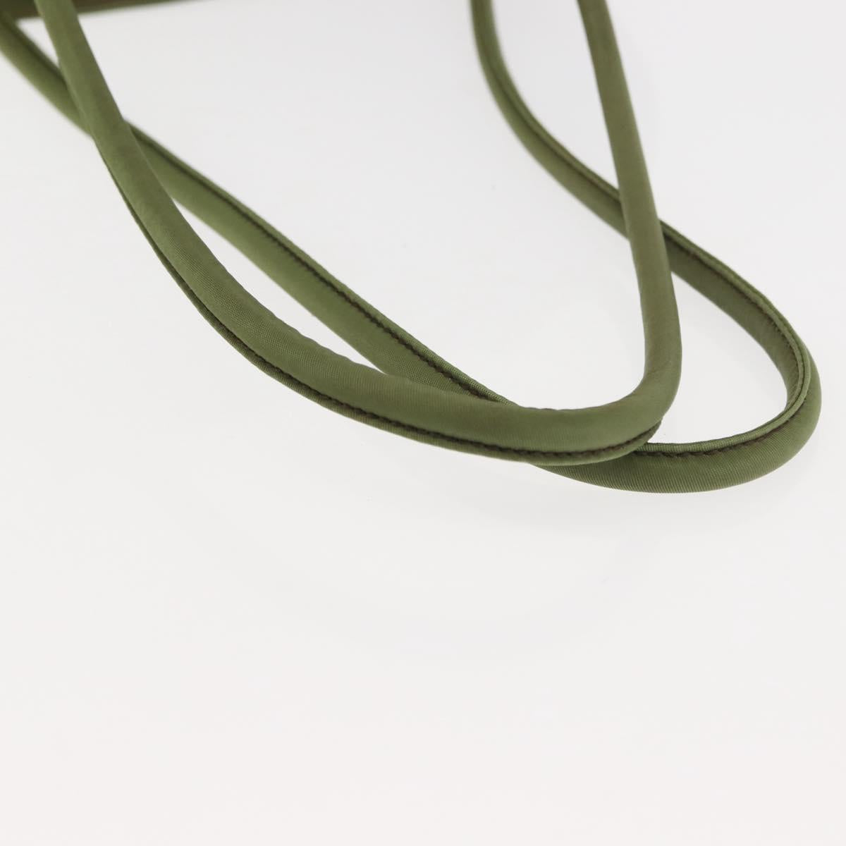 PRADA Tote Bag Nylon Green Silver Auth 146020