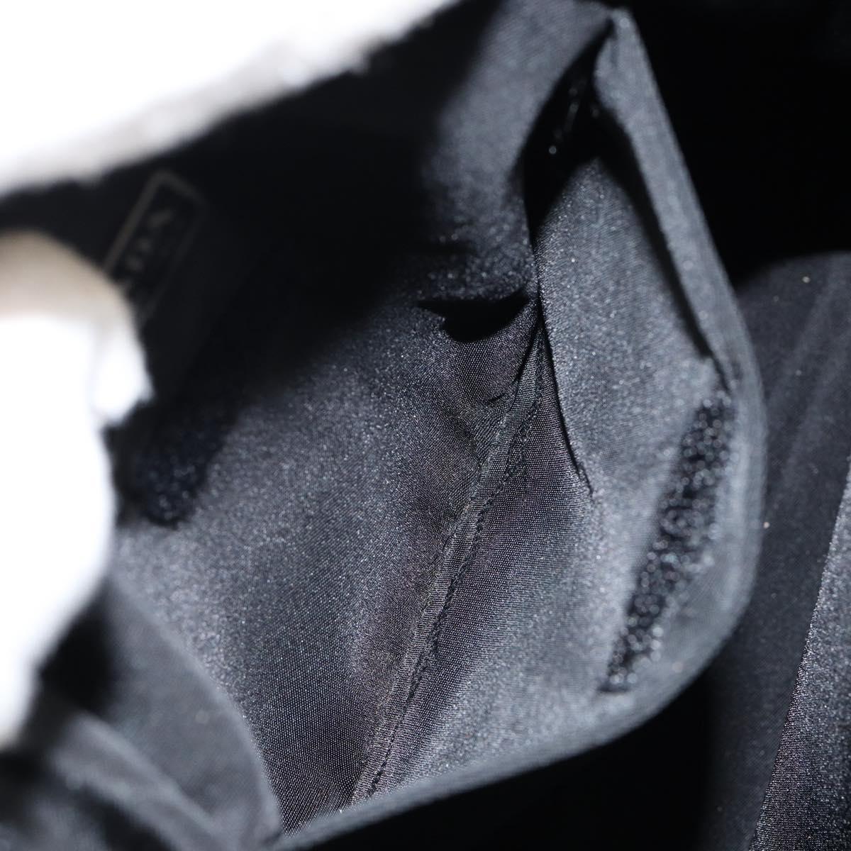 PRADA Tote Bag Nylon Black Silver Auth 146021