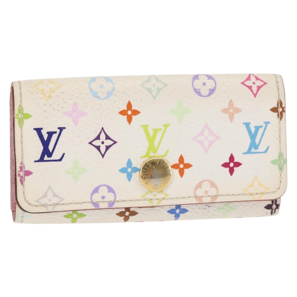 LOUIS VUITTON Monogram Multicolor Multicles 4 Key Case White M93731 Auth 146034