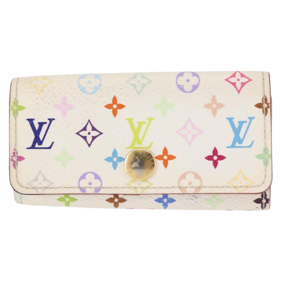 LOUIS VUITTON Monogram Multicolor Multicles 4 Key Case White M93731 Auth 146034