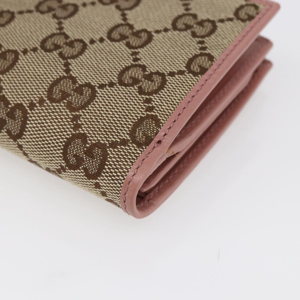 GUCCI GG Canvas Long Wallet Beige 233024 Auth 146036