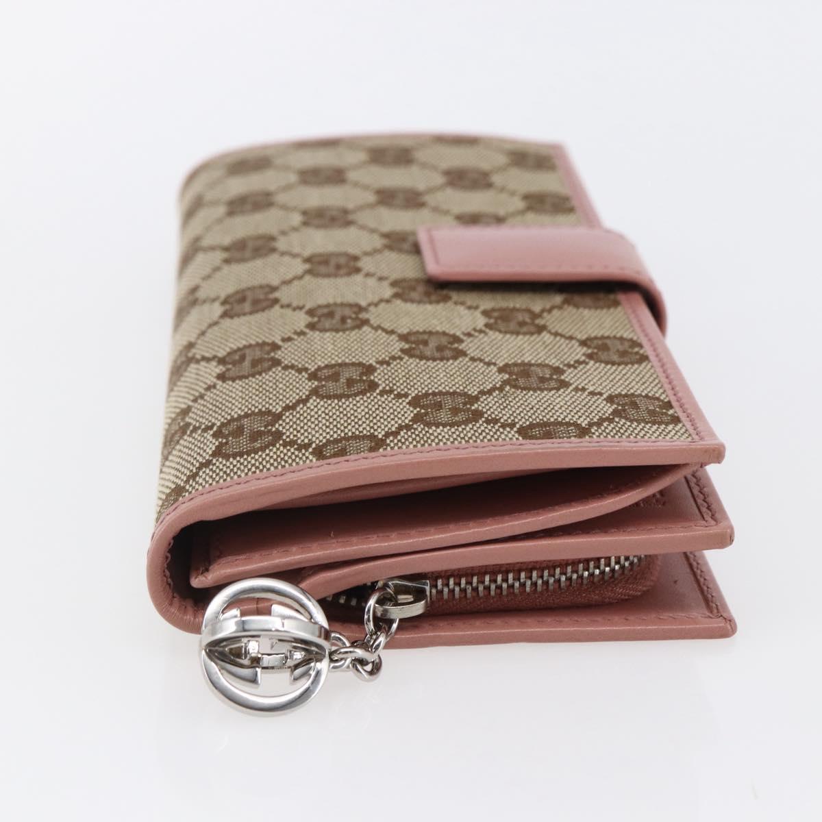 GUCCI GG Canvas Long Wallet Beige 233024 Auth 146036