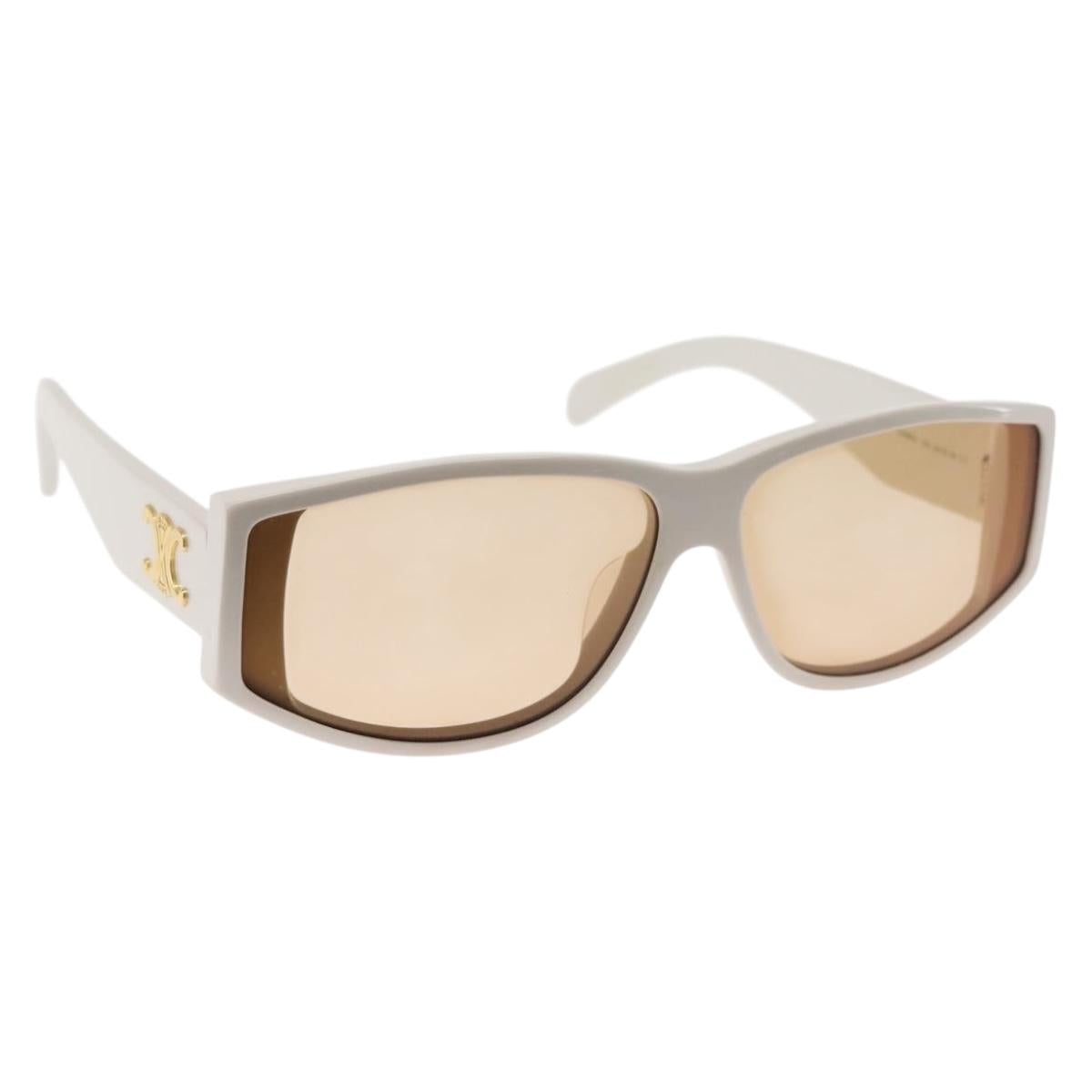 CELINE Triomphe Sunglasses plastic White CL40227U Auth 146039