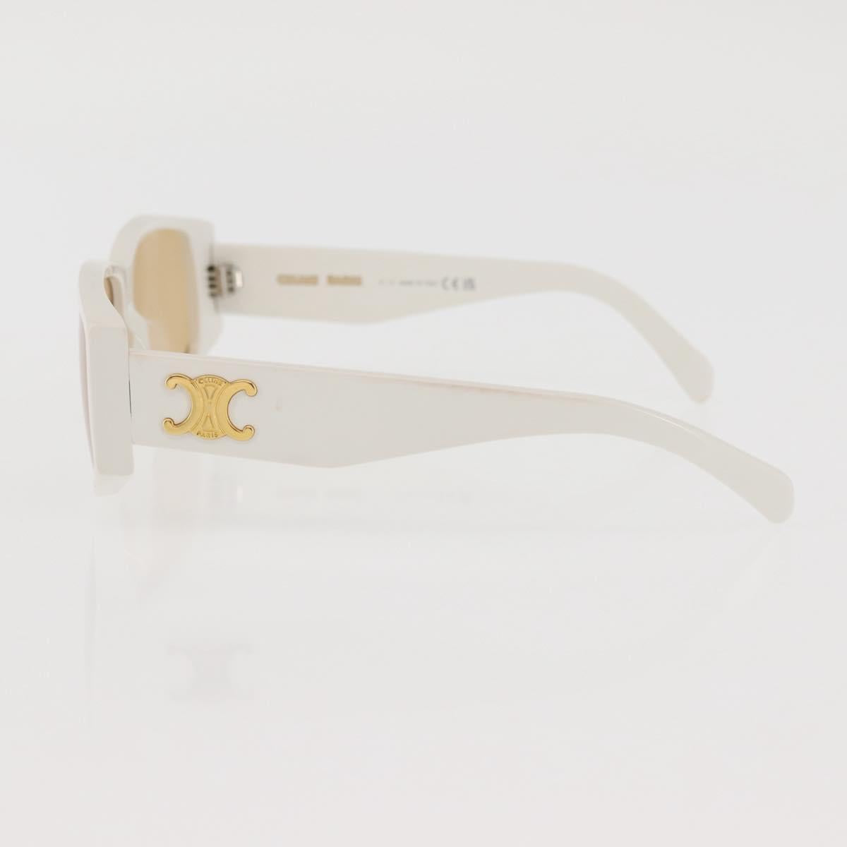 CELINE Triomphe Sunglasses plastic White CL40227U Auth 146039