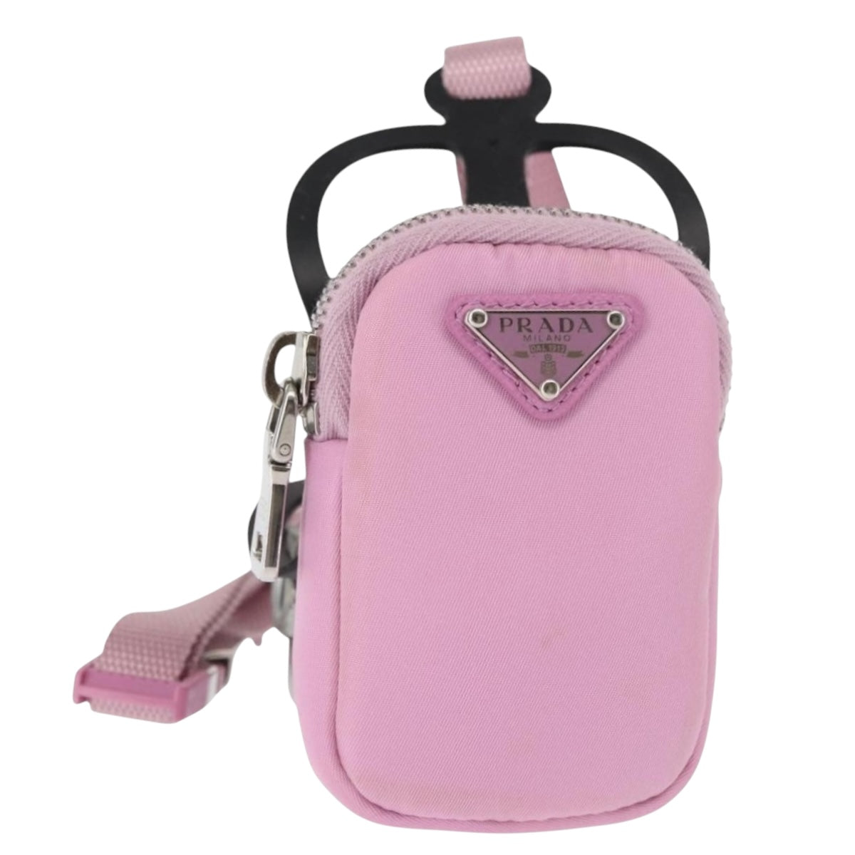 PRADA Neck Strap Phone Holder Bag Nylon Pink Auth 146040