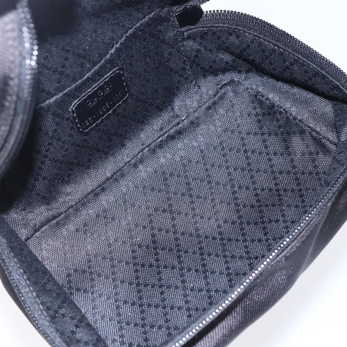 GUCCI Bamboo Vanity Hand Bag Nylon Black Silver 032 1956 0151 Auth 146043