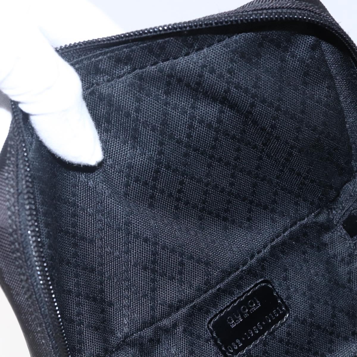 GUCCI Bamboo Vanity Hand Bag Nylon Black Silver 032 1956 0151 Auth 146043