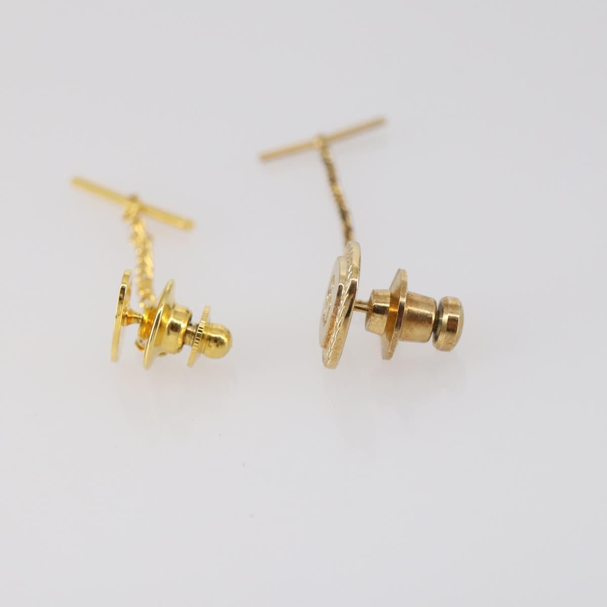 Christian Dior Nek Tie Pin Titanic metal 2Set Gold Tone Auth 146044