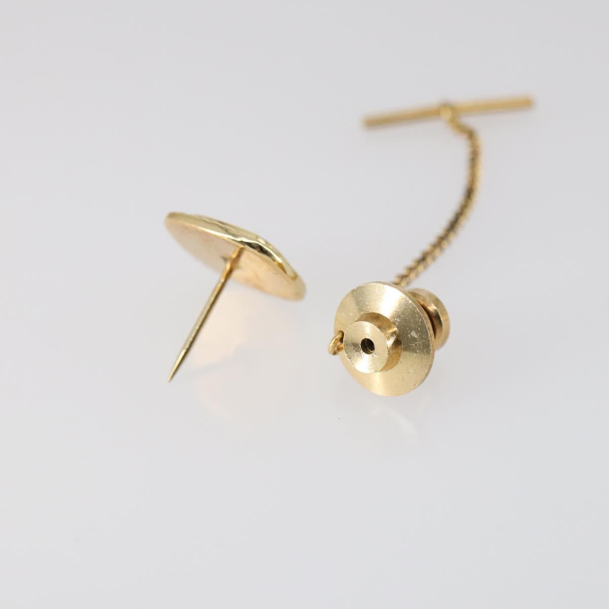 Christian Dior Nek Tie Pin Titanic metal 2Set Gold Tone Auth 146044