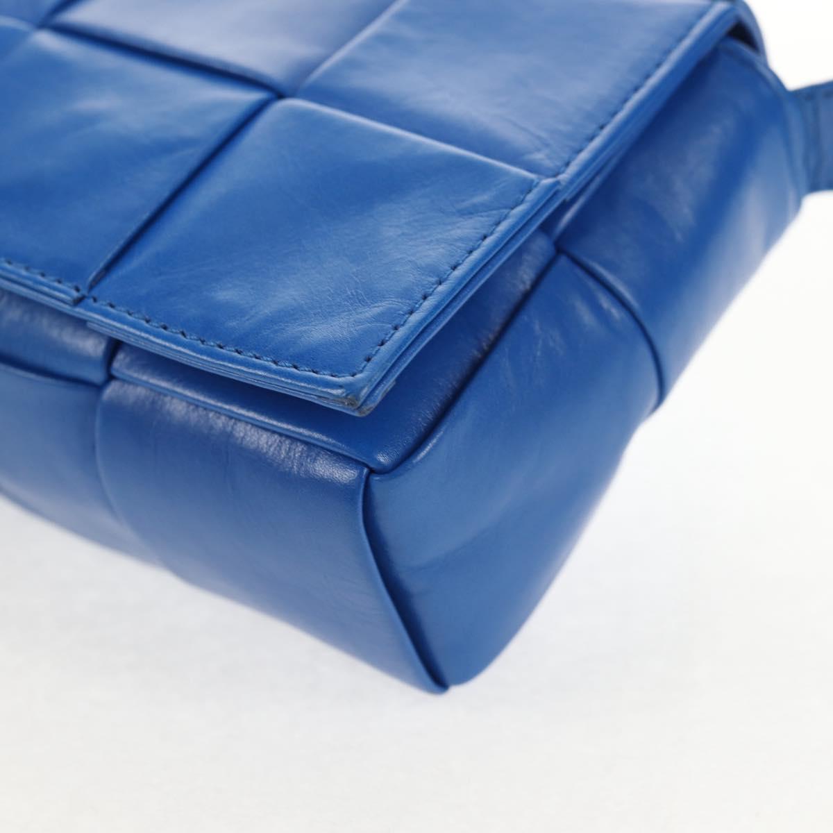 BOTTEGA VENETA MAXI INTRECCIATO Cassette Shoulder Bag Leather Blue Auth 146045V