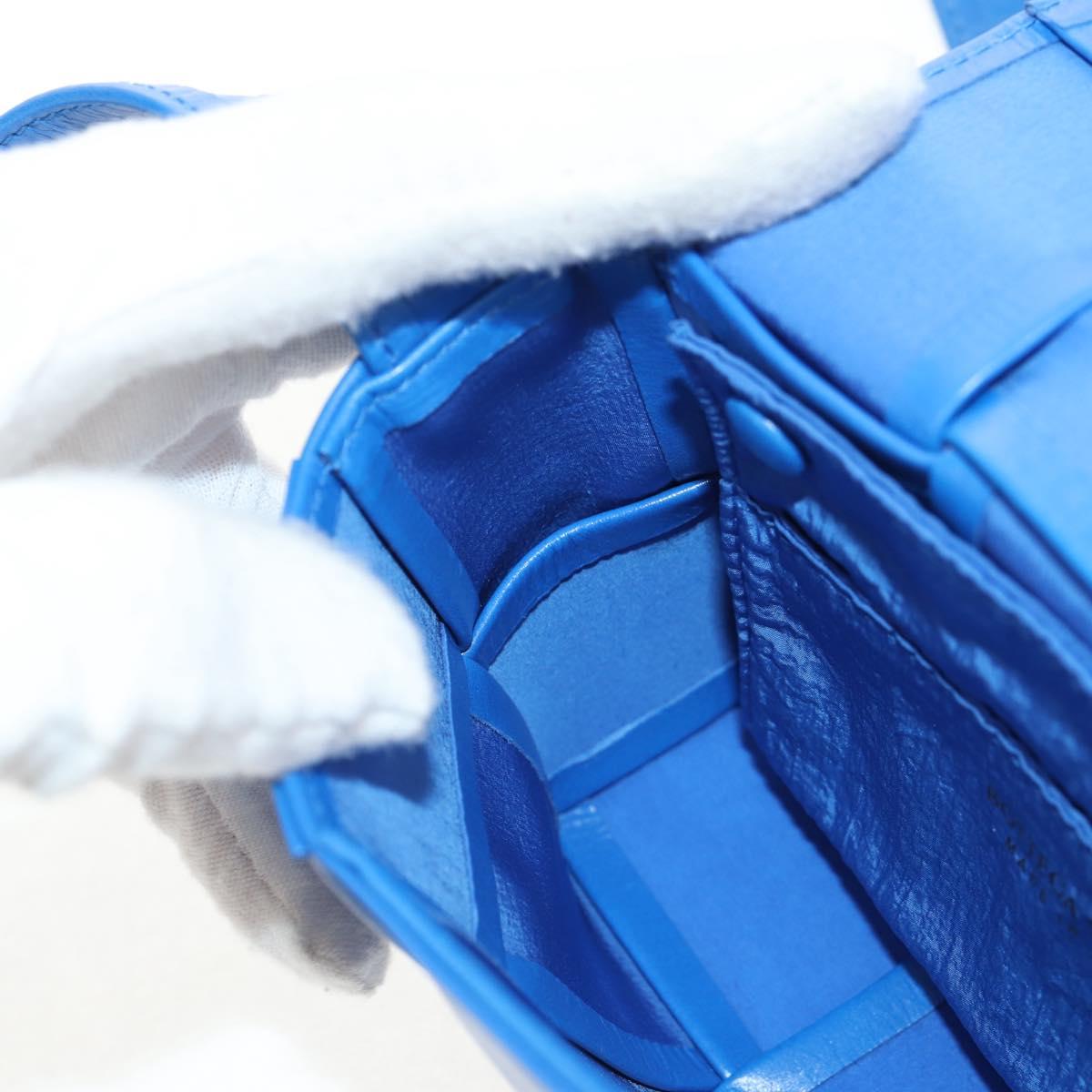 BOTTEGA VENETA MAXI INTRECCIATO Cassette Shoulder Bag Leather Blue Auth 146045V