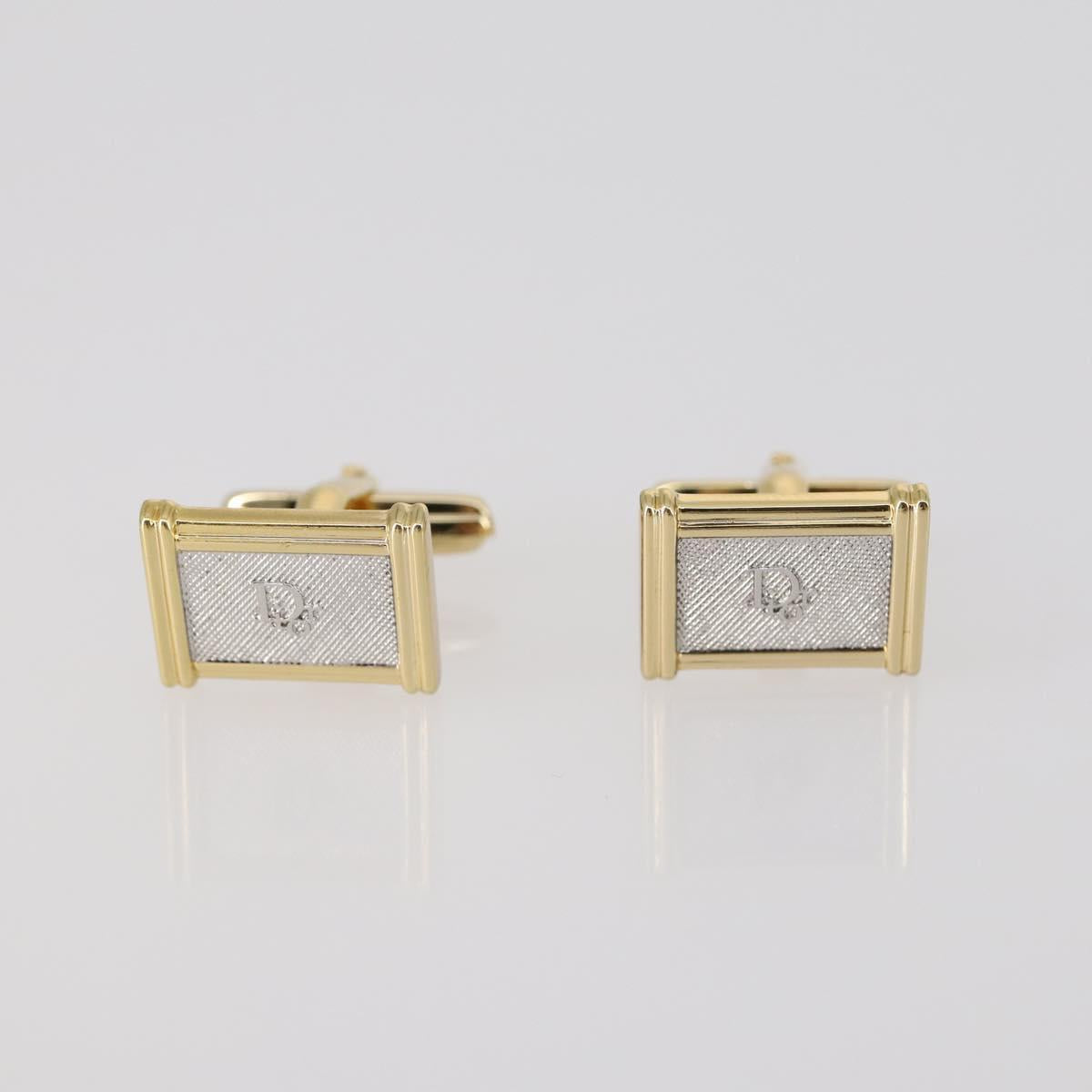 Christian Dior Nek Tie Pin Cuffs metal 2Set Gold Tone Auth 146046