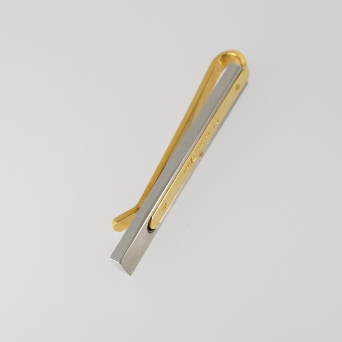 Christian Dior Nek Tie Pin Cuffs metal 2Set Gold Tone Auth 146047