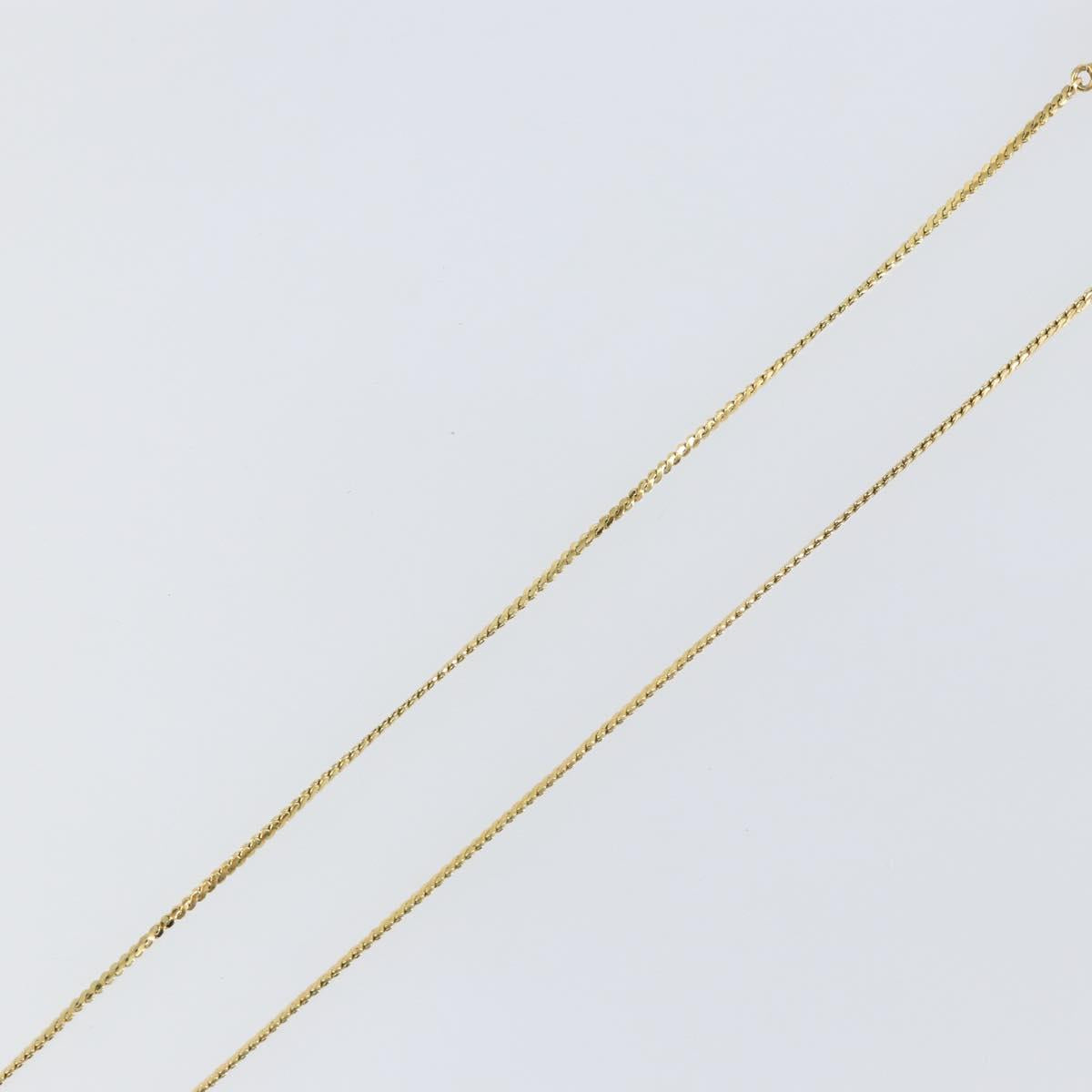 Christian Dior Rhinestone CD Logo Necklace metal Gold Tone Auth 146052