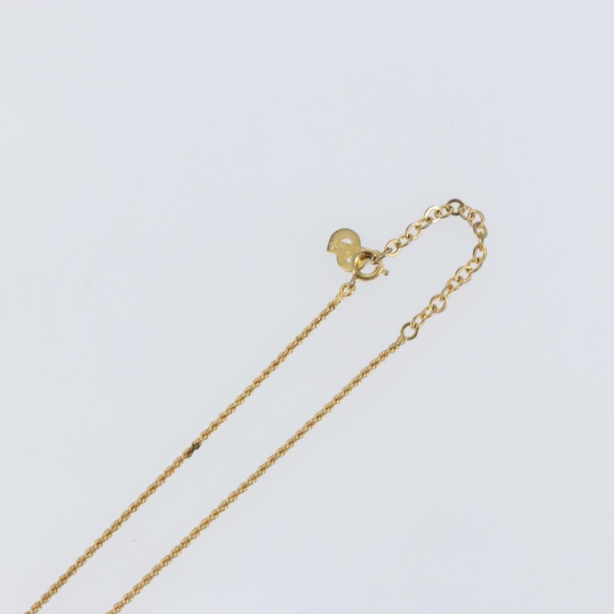 Christian Dior Rope Circle CD Logo Necklace metal Gold Tone Auth 146053
