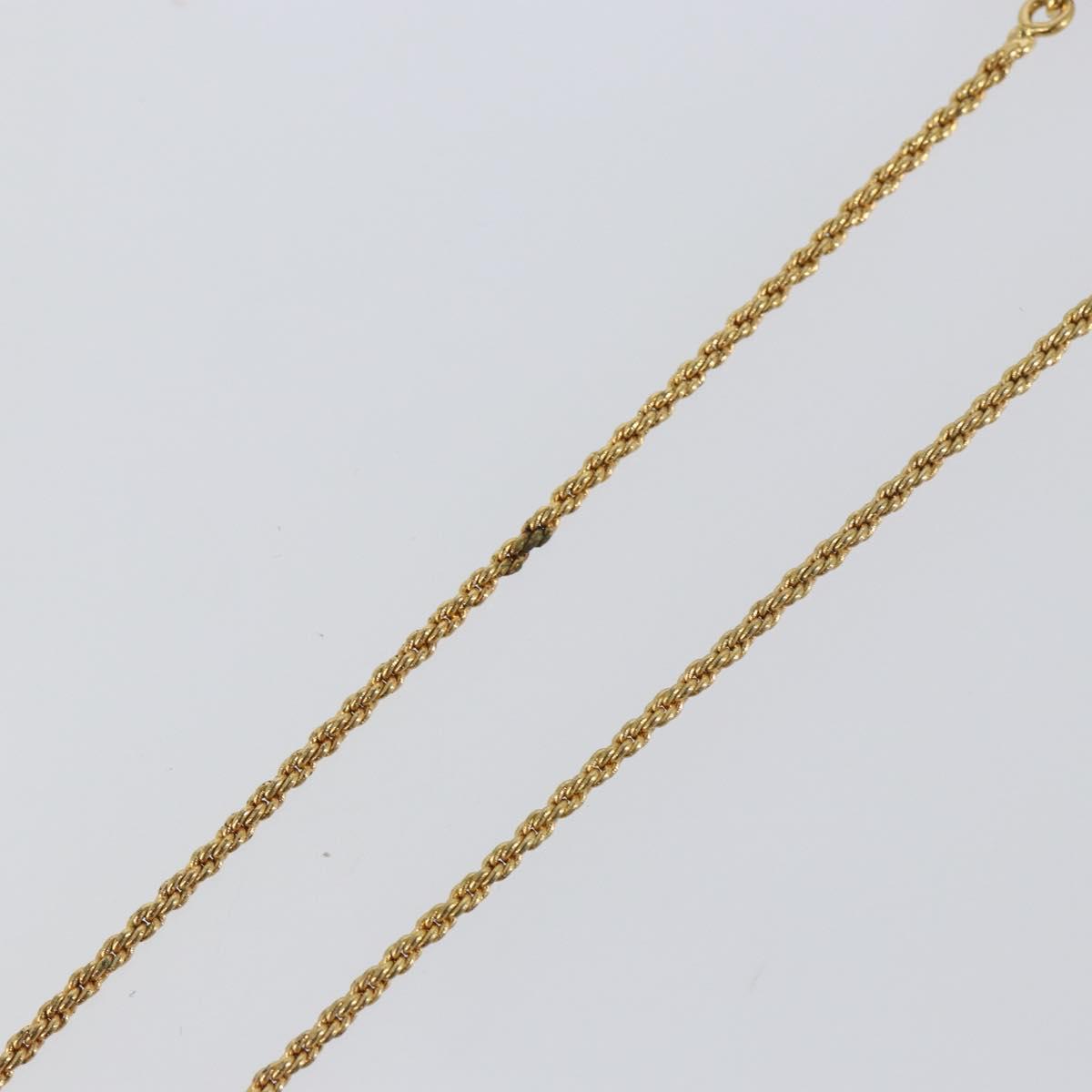 Christian Dior Rope Circle CD Logo Necklace metal Gold Tone Auth 146053