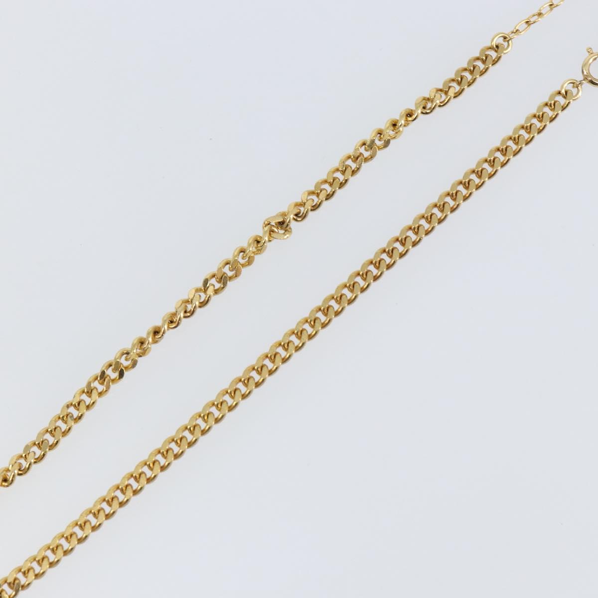 Christian Dior Curve Chain CD logo Necklace metal Gold Tone Auth 146056
