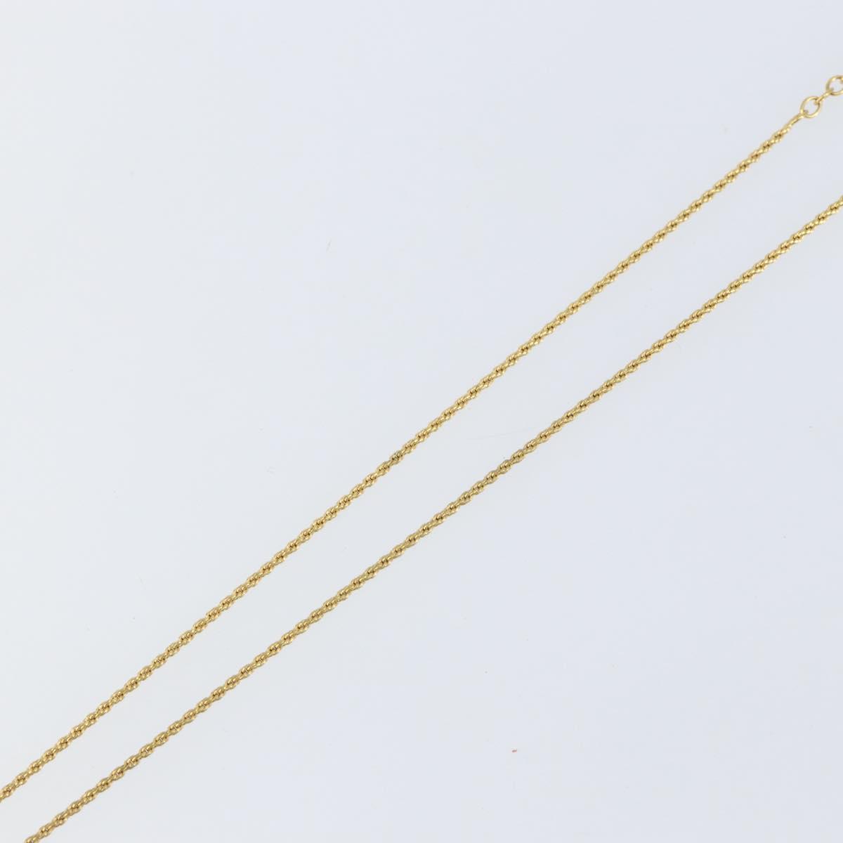 Christian Dior Rope Circle CD Logo Necklace metal Gold Tone Auth 146058