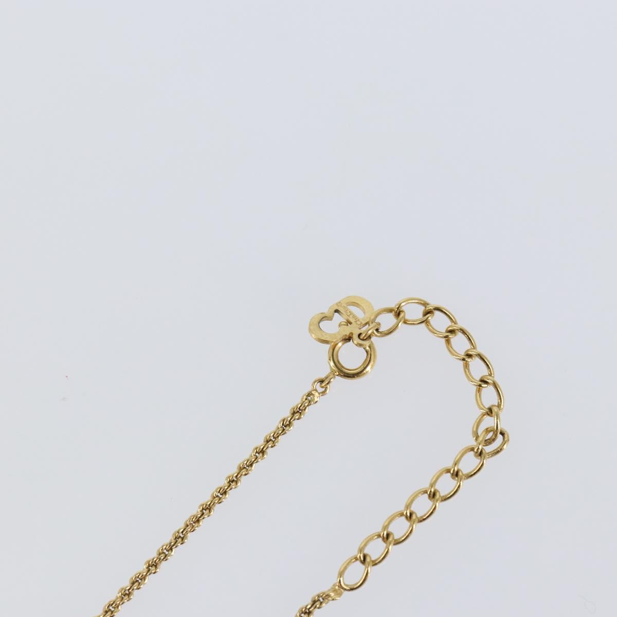 Christian Dior Circle Necklace metal Gold Tone Auth 146059