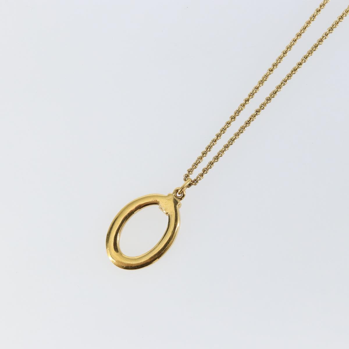 Christian Dior Circle Necklace metal Gold Tone Auth 146059