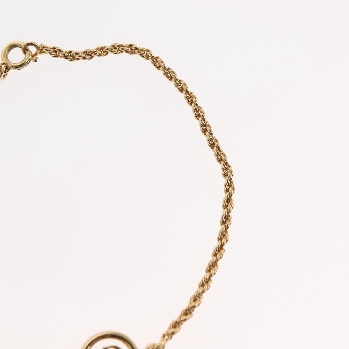 Christian Dior Circle Logo Bracelet metal Gold Tone Auth 146060