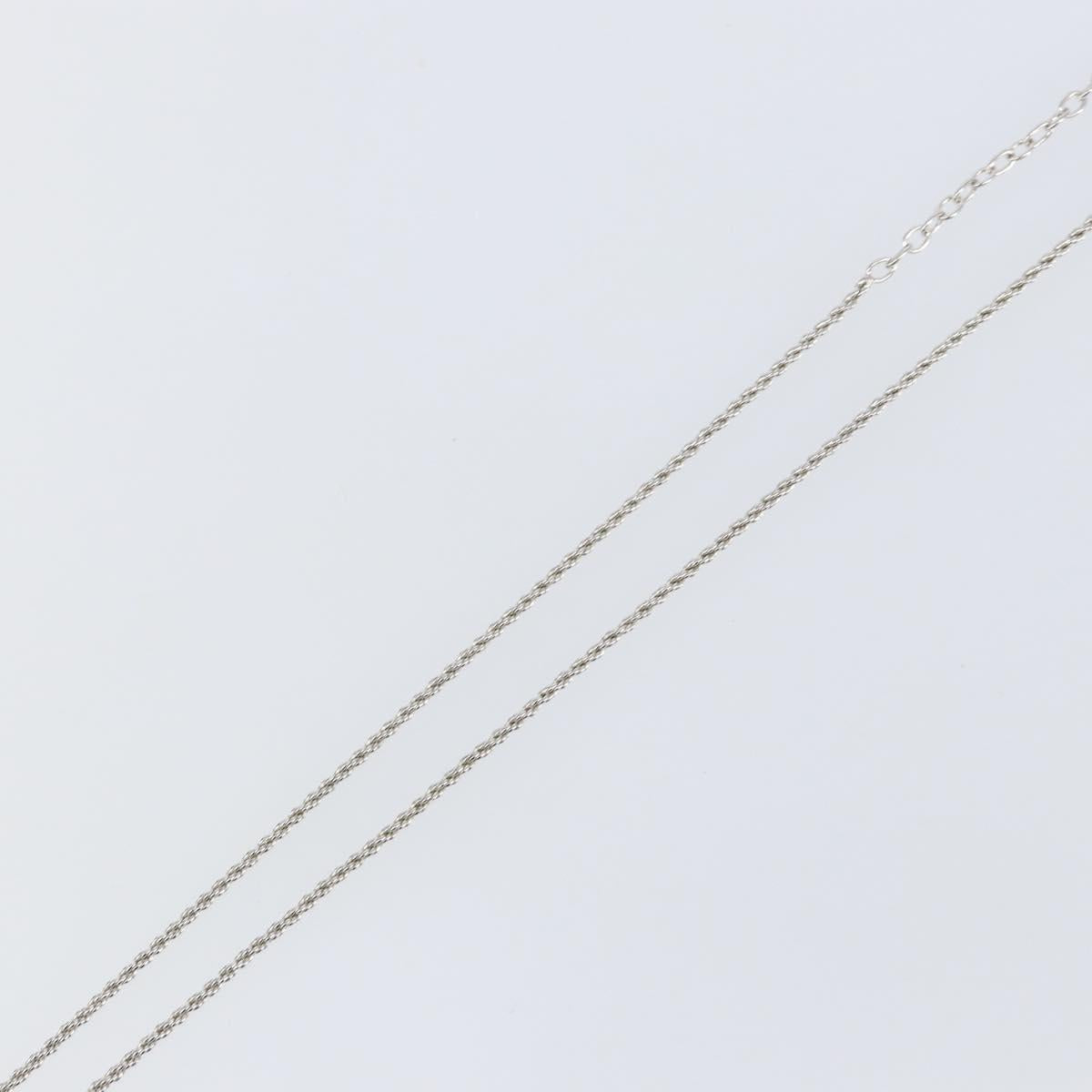 Christian Dior CD Logo Necklace metal Silver tone Auth 146061