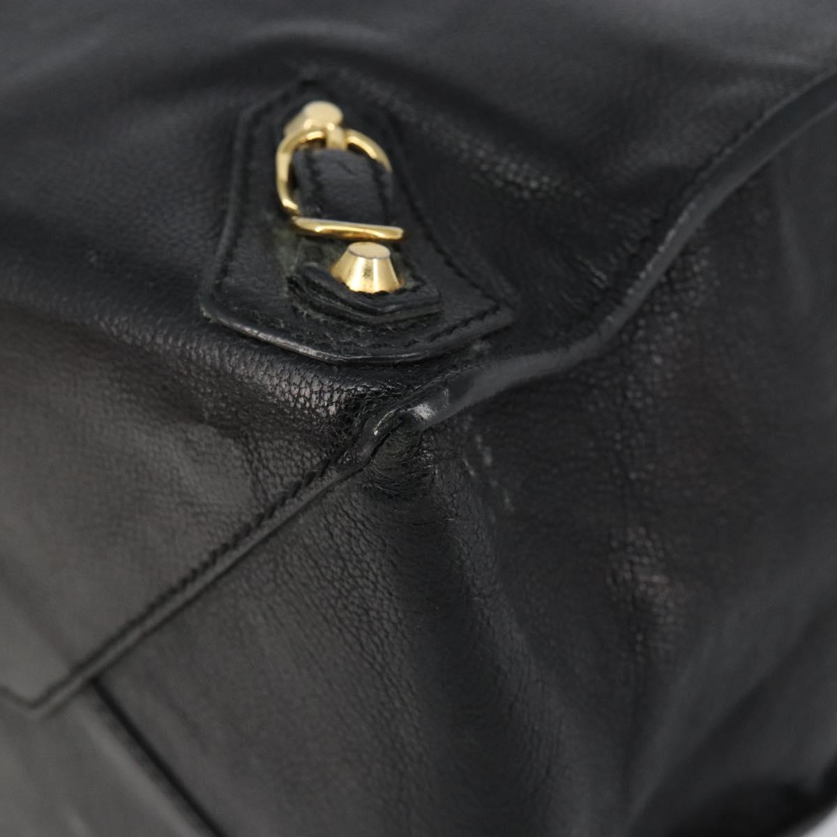 BALENCIAGA The Paper A5 Tote Bag Leather Black Gold 255412 Auth 146068