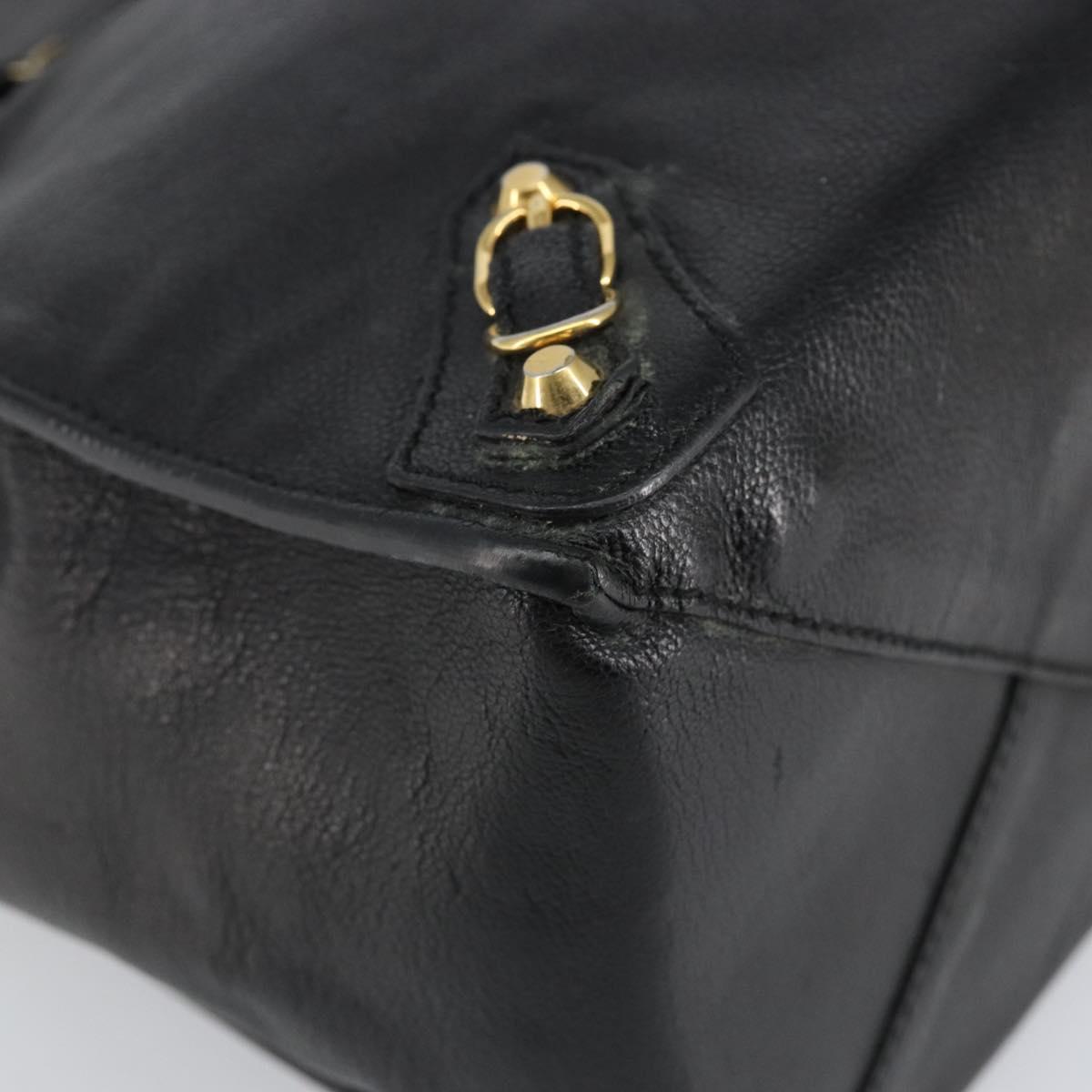BALENCIAGA The Paper A5 Tote Bag Leather Black Gold 255412 Auth 146068