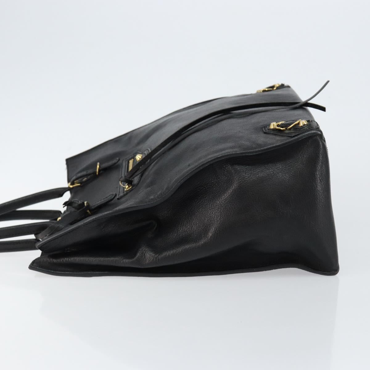 BALENCIAGA The Paper A5 Tote Bag Leather Black Gold 255412 Auth 146068