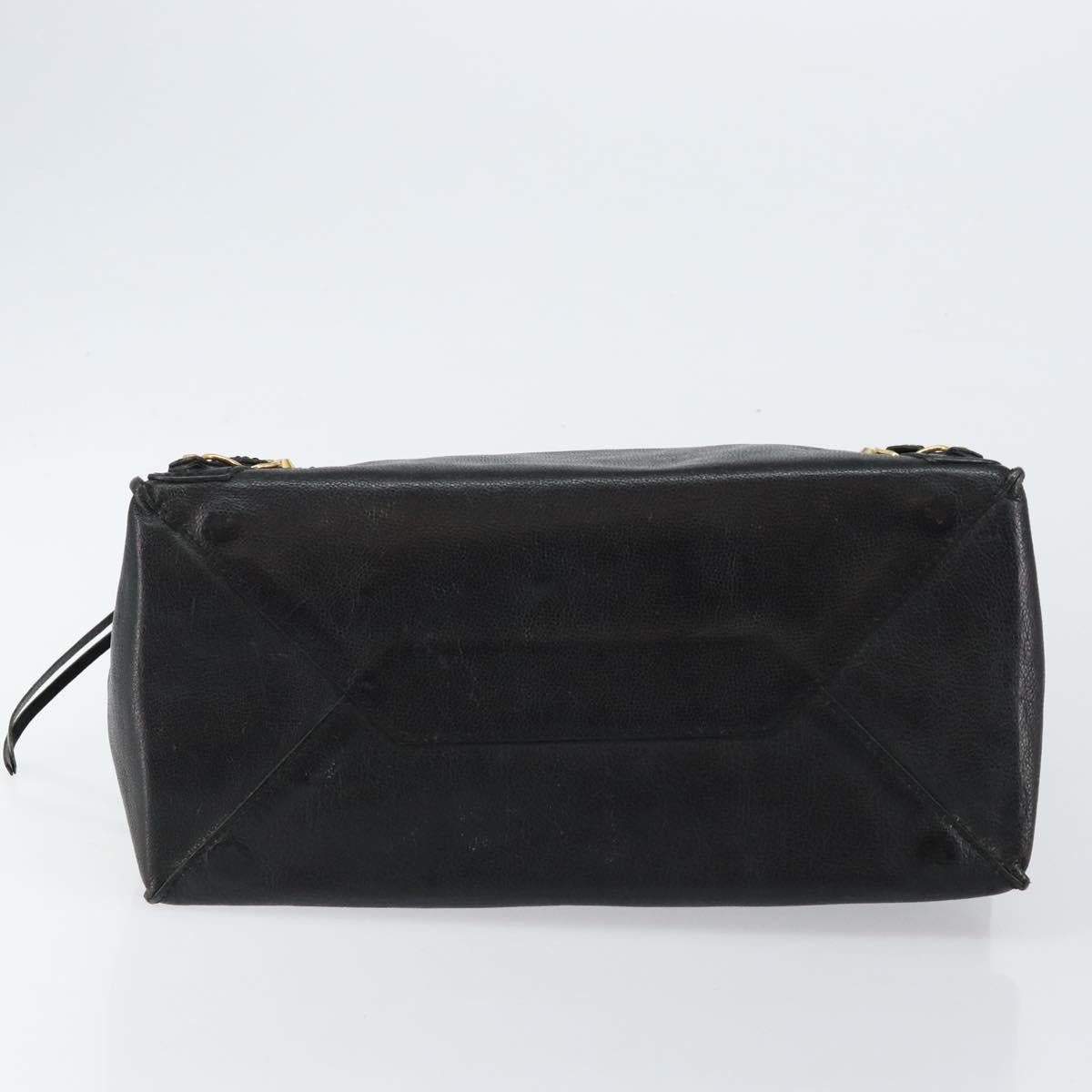 BALENCIAGA The Paper A5 Tote Bag Leather Black Gold 255412 Auth 146068