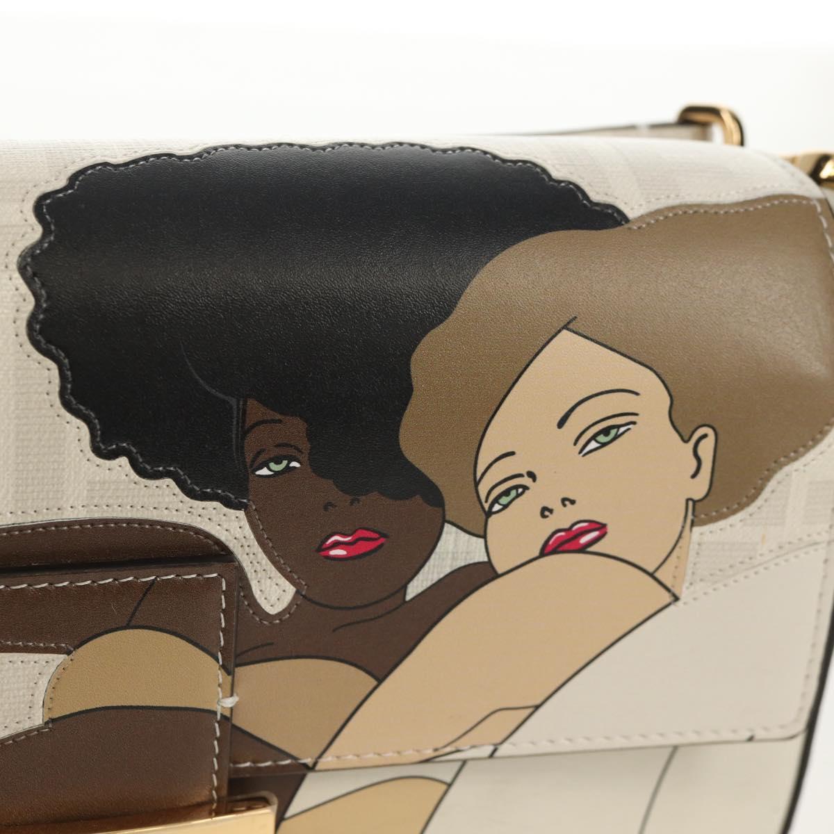 FENDI Zucca Canvas Antonio Lopez Mamma Baguette Bag 2way Ivory Auth 146070SM