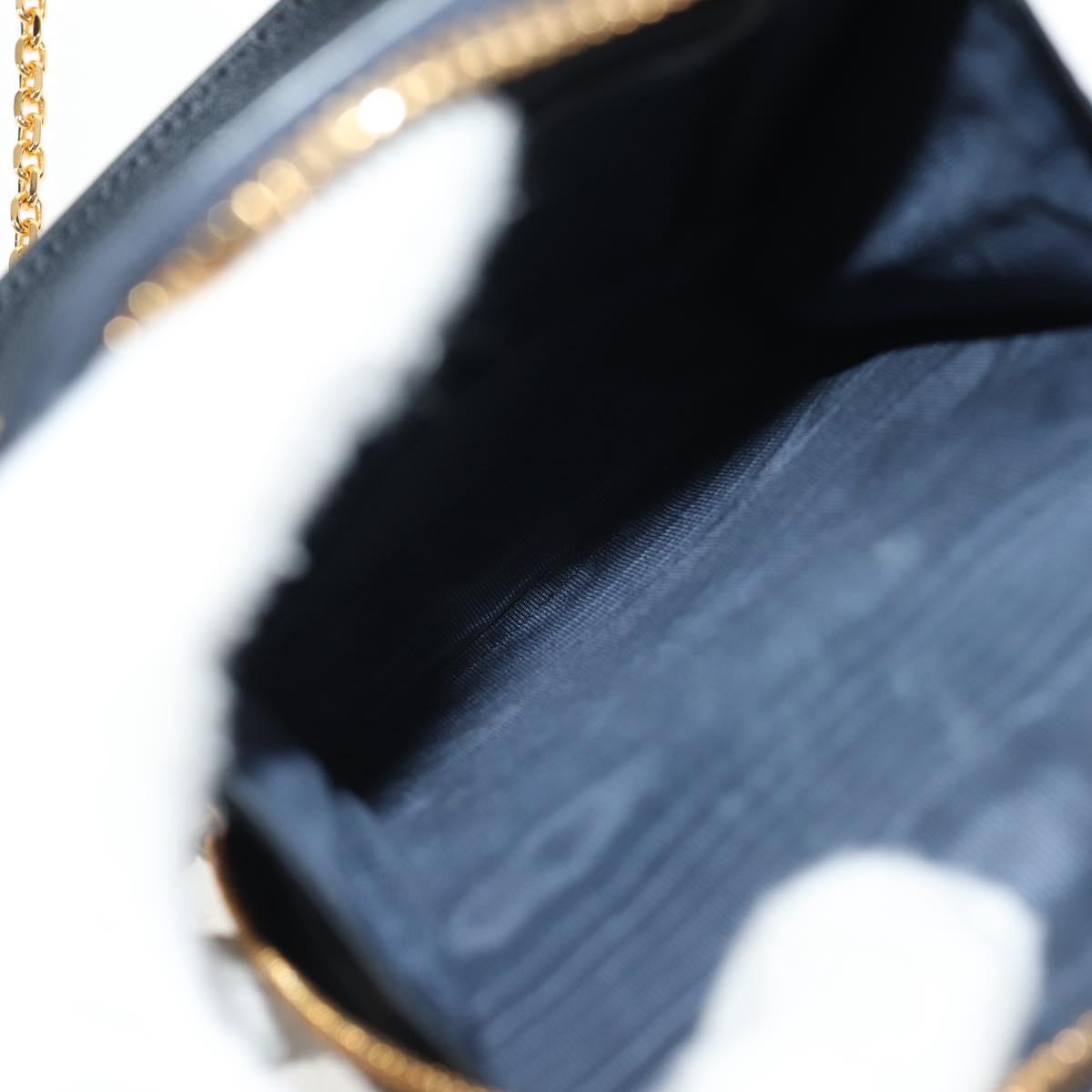 Christian Dior Trotter Canvas Montaigne Chain Bag Navy Gold Auth 146071AM