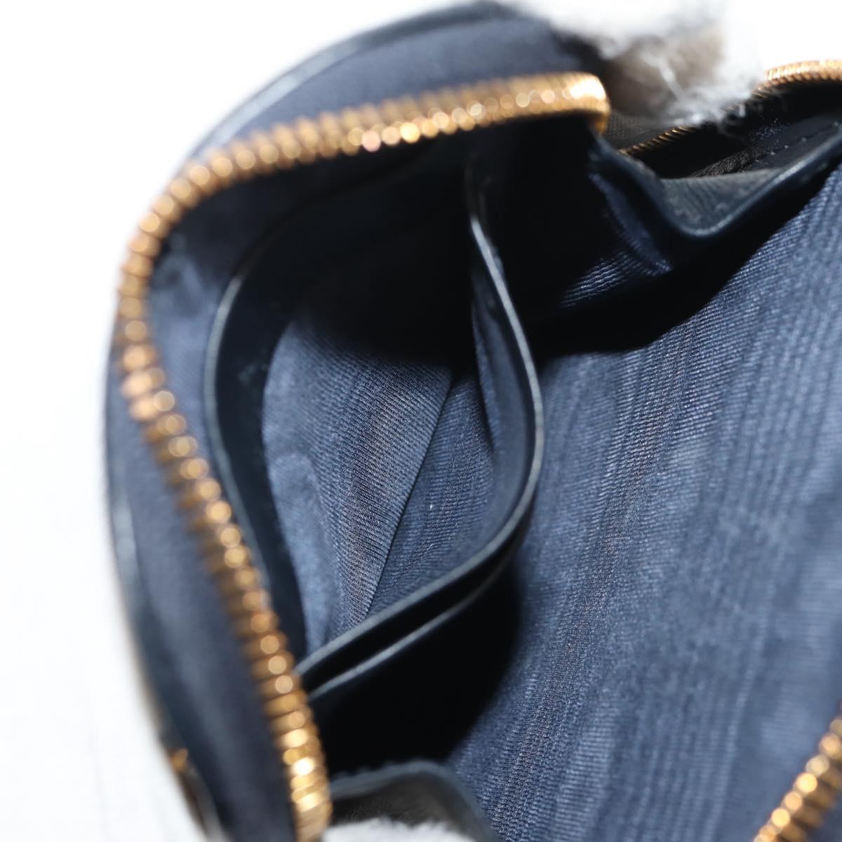 Christian Dior Trotter Canvas Montaigne Chain Bag Navy Gold Auth 146071SAM