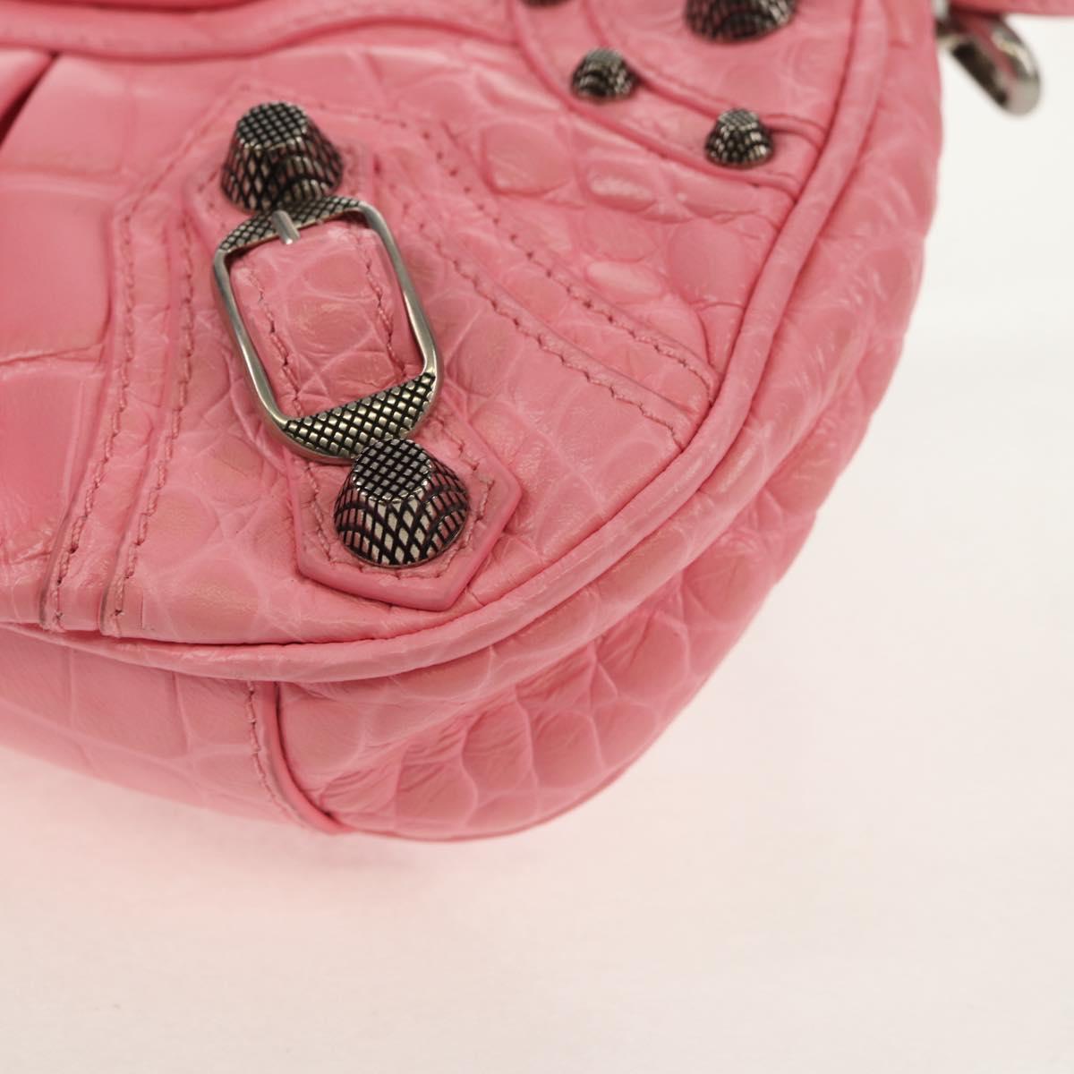BALENCIAGA LucaGol XS Shoulder Bag Leather 2way Pink Silver 695814 Auth 146072SAM