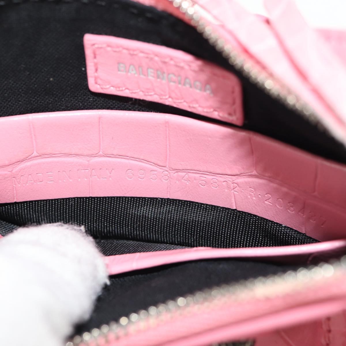 BALENCIAGA LucaGol XS Shoulder Bag Leather 2way Pink Silver 695814 Auth 146072SAM
